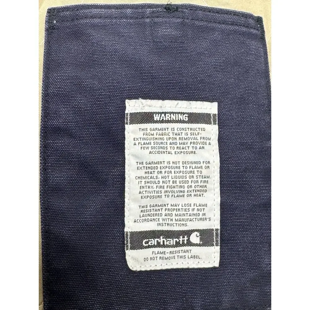 Vintage Carhartt Flame Resistant Large Reg Navy Blue Traditional Coat Distressed
